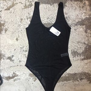 New, Forever 21, black mesh bodysuit, size S